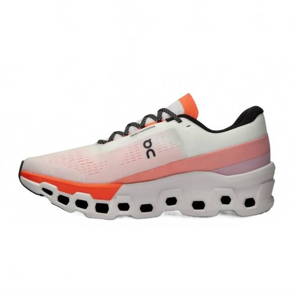 NEW ON RUNNING men\'s cloud monster 2 running shoes in white/flame main image 4